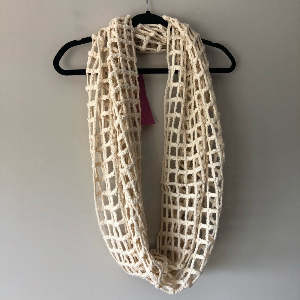 Chic Cream Crochet Infinity Scarf - Picture 2 of 5